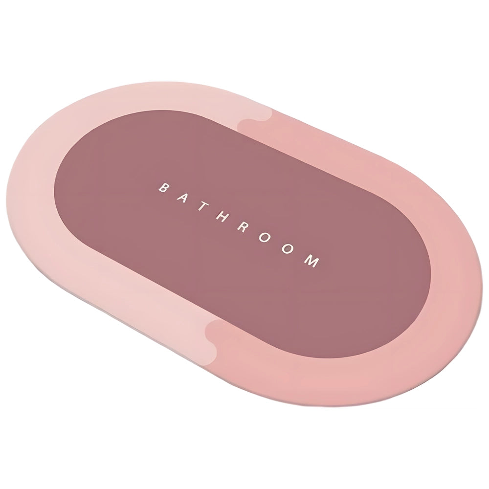 Alfombra de ducha súper absorbente ovalada