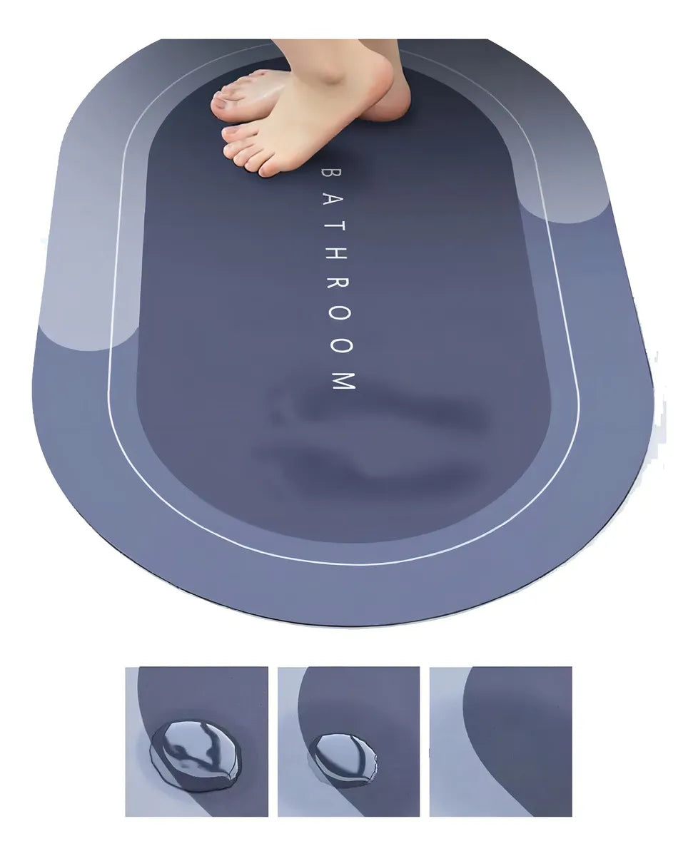 Alfombra de ducha súper absorbente ovalada