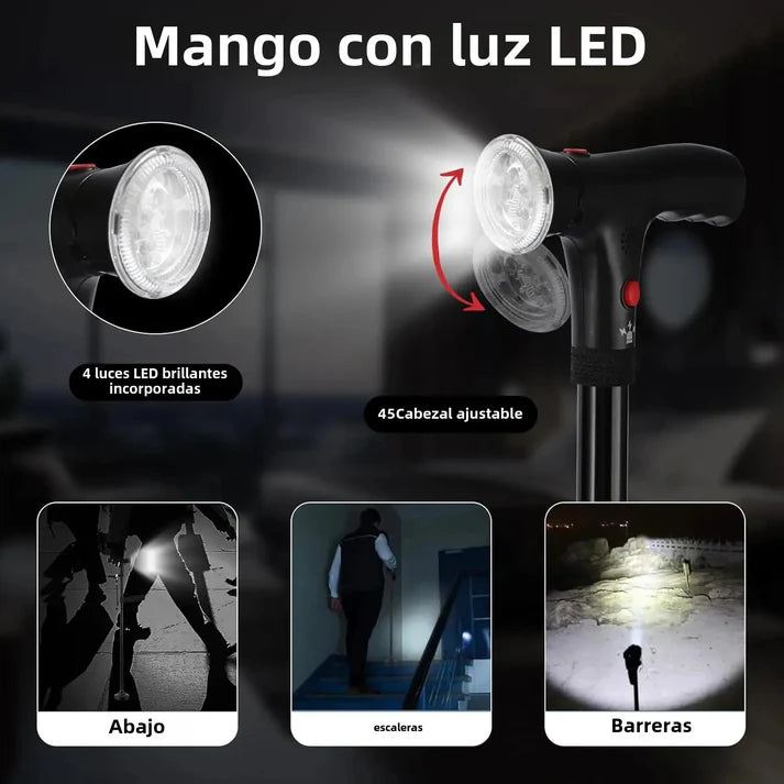 Bastón Plegable con Luz LED – Seguridad y Comodidad en Cada Paso