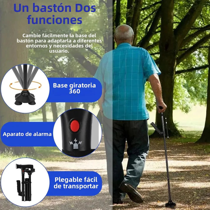 Bastón Plegable con Luz LED – Seguridad y Comodidad en Cada Paso
